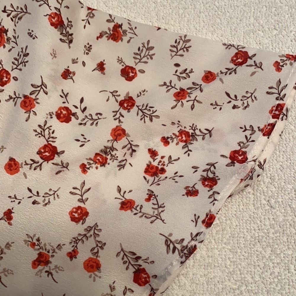 SHEIN dress square neck floral print fit/flare style flutter sleeves Sz XSmall - Picture 6 of 8